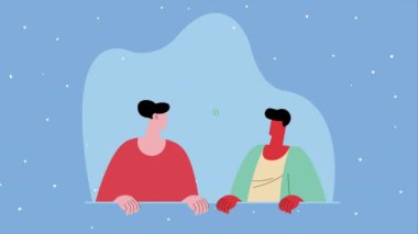 Karakterleri konuşan gençler animasyon, 4k video animasyonu