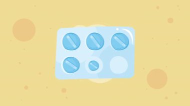 Kabarcık animasyonundaki haplar, 4k video animasyonu