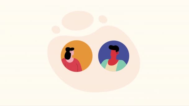 Young Couple Speaking Characters Animation Video Animated — Vídeos de Stock