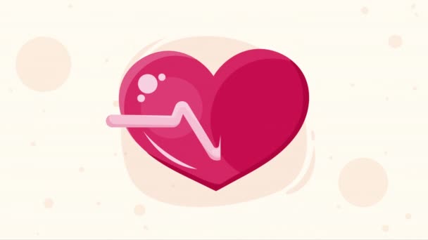 Cuore Cardio Con Animazione Battito Cardiaco Video Animato — Video Stock