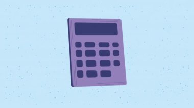 Hesap makinesi matematik aygıtı teknik animasyonu, 4k video animasyonu