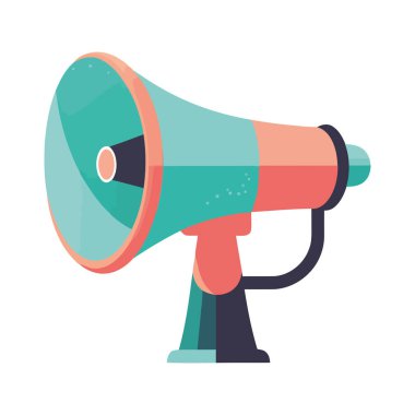 Hoparlör reklam simgesi için megafonla mesaj atıyor