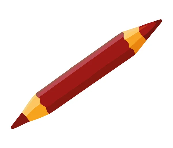 Roter Bleistift Auf Weißem Hintergrund Scharfe Spitze Icon Isoliert — Stockvektor