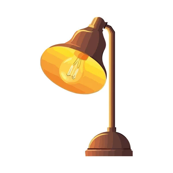 Lampe Antique Brillante Illumine Icône Isolée — Image vectorielle