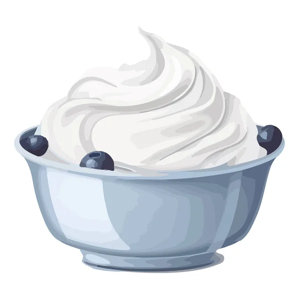 Чаша Сладкого Десерта Йогуртом Иконой Фруктов — стоковый вектор