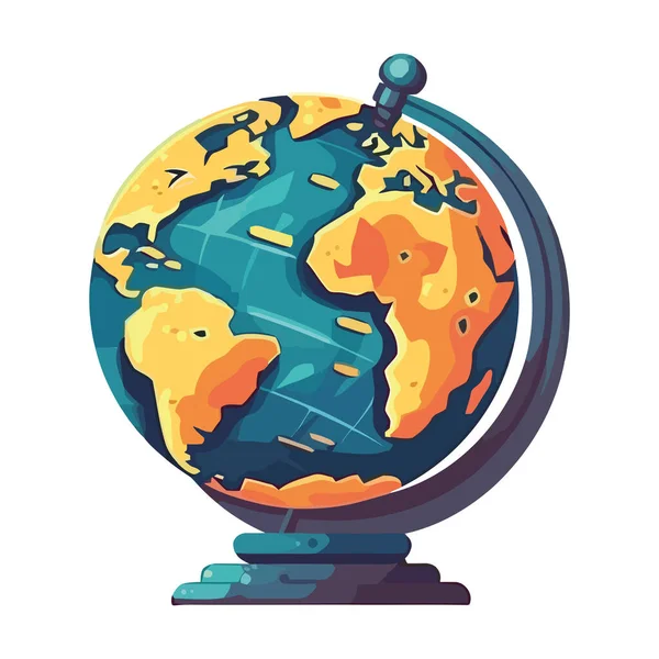Skola Utbildning Världen Karta Ikon Isolerad — Stock vektor
