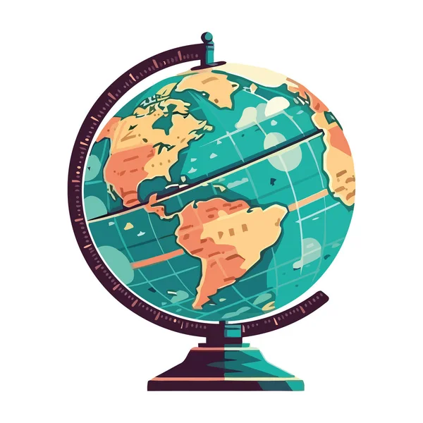Educação Geografia Física Mapa Mundo Ícone Isolado —  Vetores de Stock