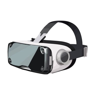 Gelecekçi sanal gerçeklik simülatör gözlük simgesi izole