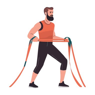 Lastik ip ikonu izole edilmiş kas gücü.