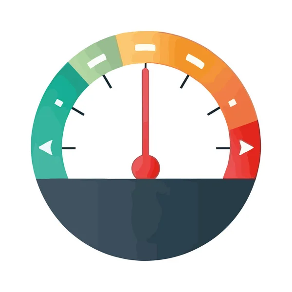 Snelheidsmeter Pictogram Symboliseert Countdown Indicator Pictogram Geïsoleerd — Stockvector