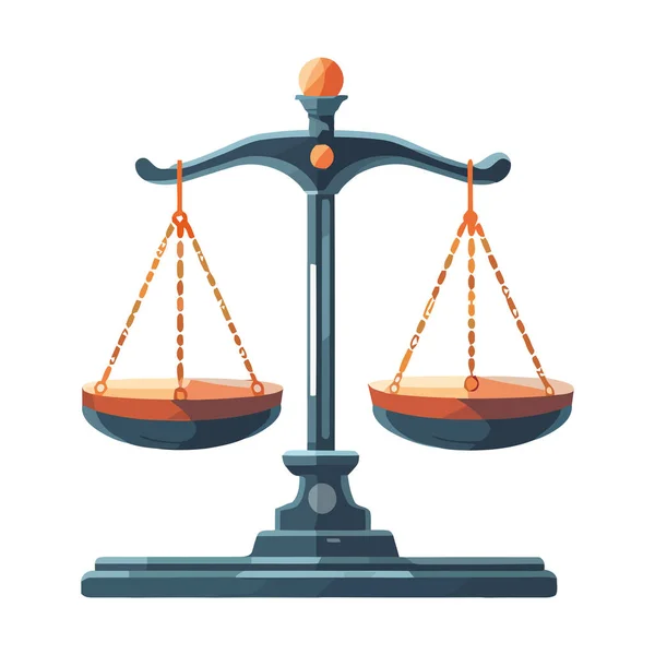 Giustizia Simboleggiata Bilance Equilibrate Dell Icona Della Legge Isolata — Vettoriale Stock