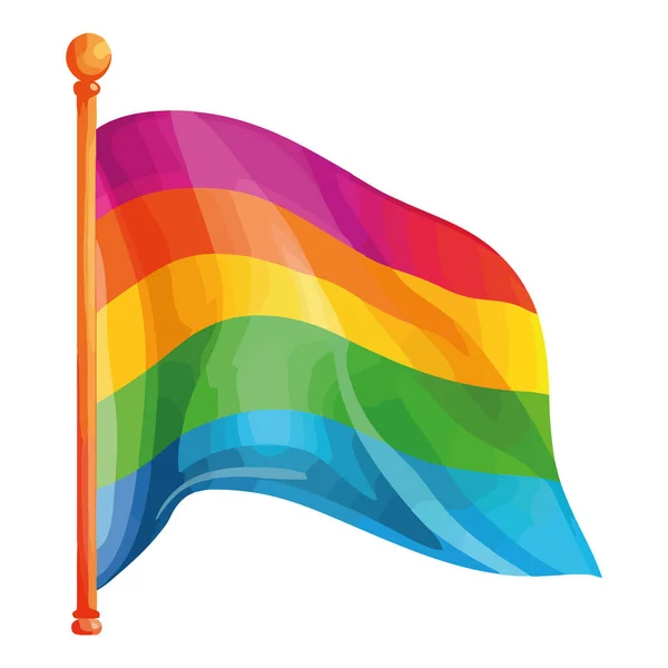 Regenboog Golf Symboliseert Vrijheid Trots Beweging Icoon — Stockvector