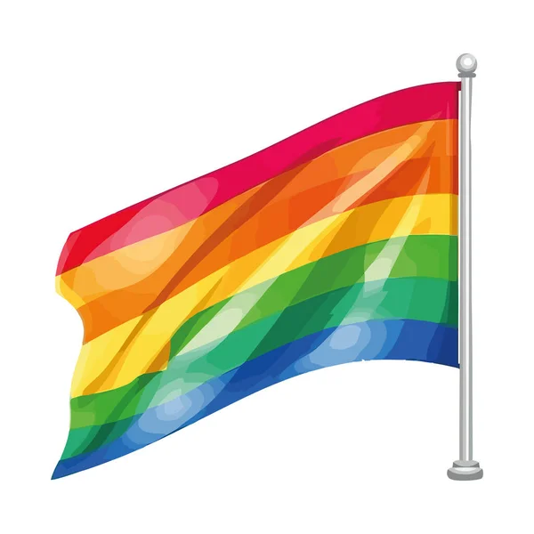 Bandera Del Arco Iris Que Simboliza Icono Comunidad Lgbtq Aislado — Archivo Imágenes Vectoriales