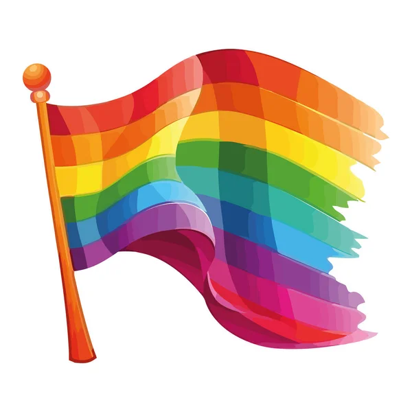 Rainbow Wave Symboliserar Frihet Och Hbt Stolthet Ikon Isolerad — Stock vektor