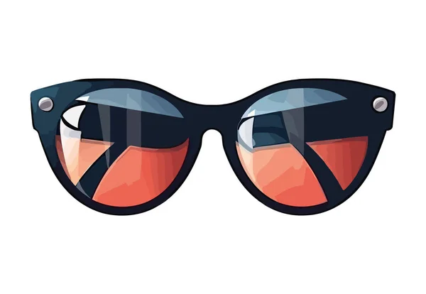 Fashionable Eyewear Summer Season Fun Icon Isolated — Stock Vector