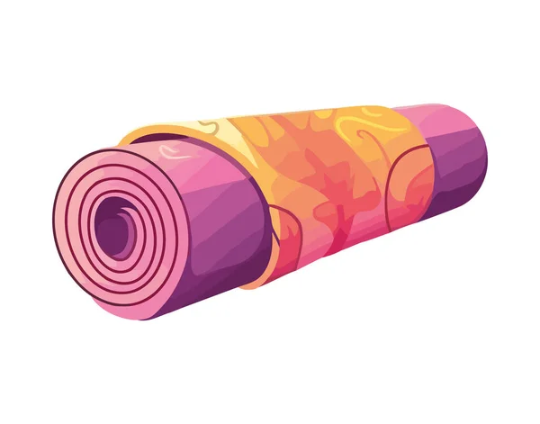 Équipement Yoga Roulé Icône Isolée — Image vectorielle