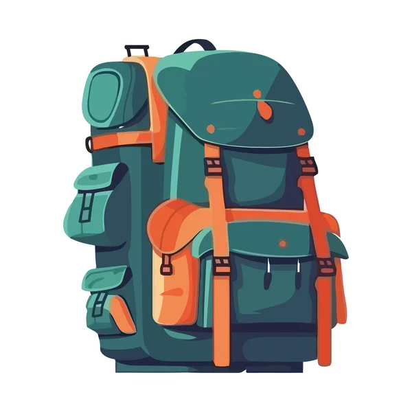 Backpack Hiking Adventure Equipment Icon Isolated — Stock Vector