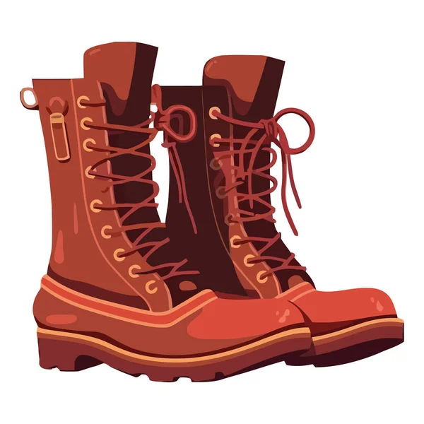 Ikon Sepatu Tentara Kulit Terisolasi - Stok Vektor
