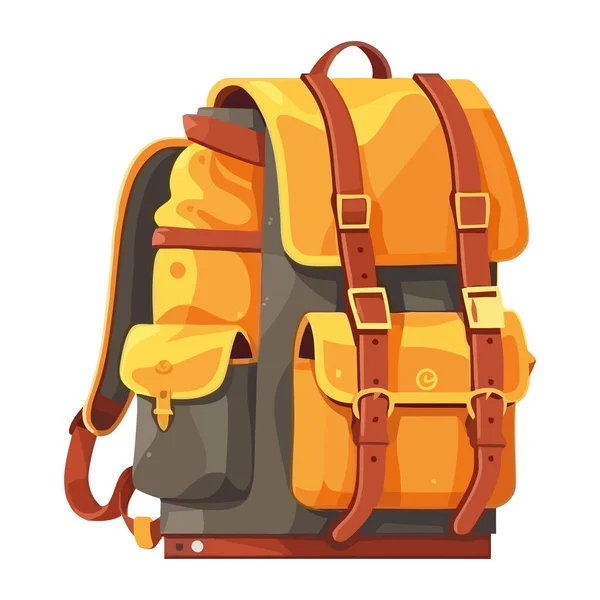 Adventure Backpack Hiking Exploring Nature Icon Isolated — Stock Vector