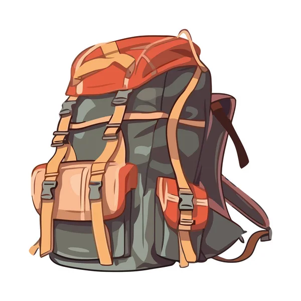 Hiking Backpack Symbolizes Adventure Exploration Icon — Stock Vector