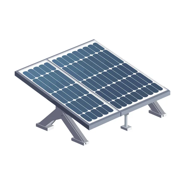 Solar Panel Generates Clean Electricity Icon Isolated — Stock Vector