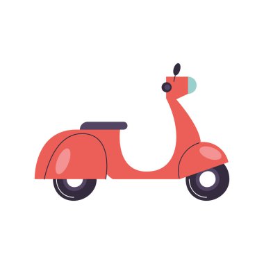 Eski moda motosiklet, izole edilmiş simge