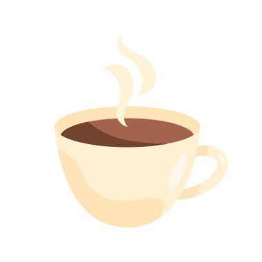 Beyaz kahve fincanında buharlı bir kapuçino.