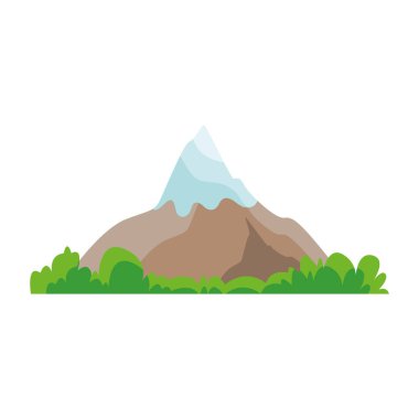 Beyaz üzerine ikonik dağ silueti