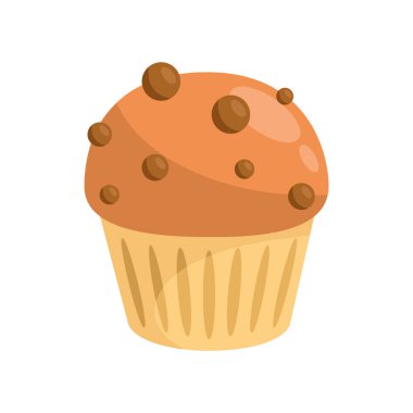 Beyaz kremalı, çikolatalı tatlı kek.