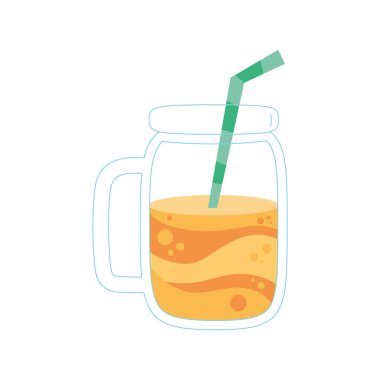 Beyaz üzerine taze yaz kokteyli.