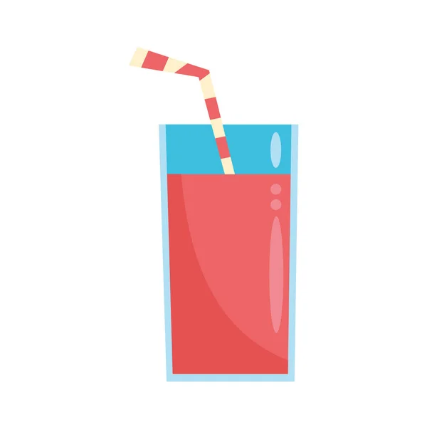 Cocktail Met Fruit Drinkstro Wit — Stockvector