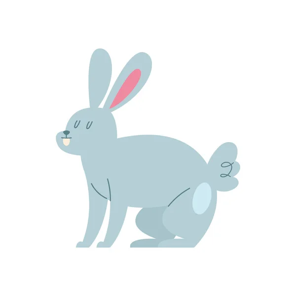 Beyaz Tavşanın Üzerinde Duran Sevimli Tavşan — Stok Vektör