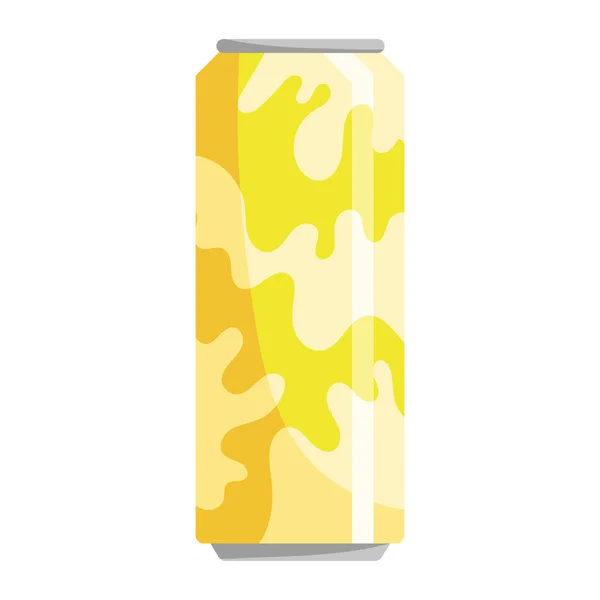 Design Garrafa Refrigerante Amarelo Fresco Sobre Branco — Vetor de Stock