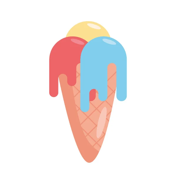 白の上にグルメアイスクリームデザート — ストックベクタ