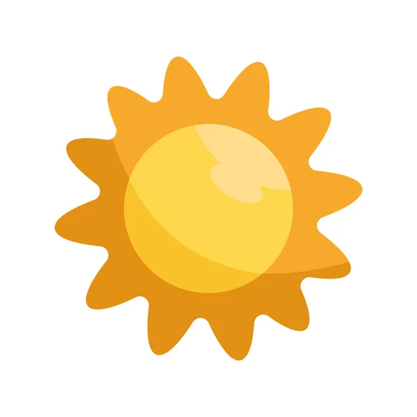 白い上に明るい黄色の太陽のシルエット — ストックベクタ