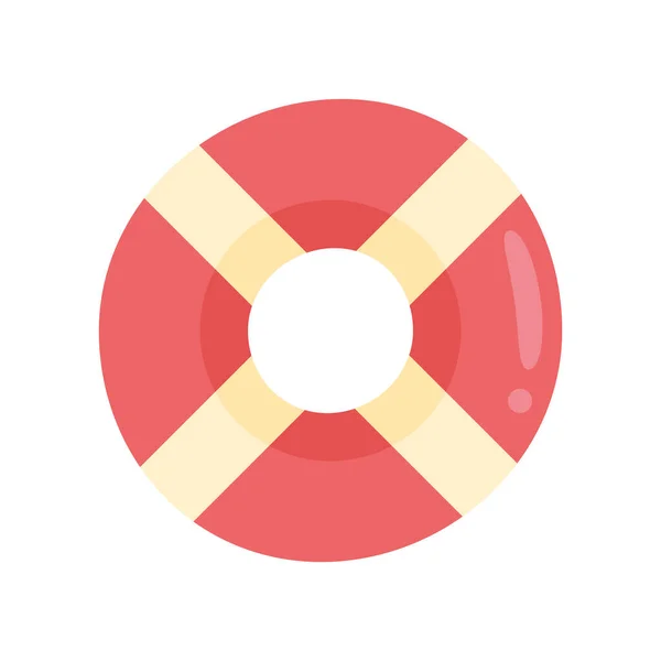 Красный Спасательный Круг Над Белым — стоковый вектор