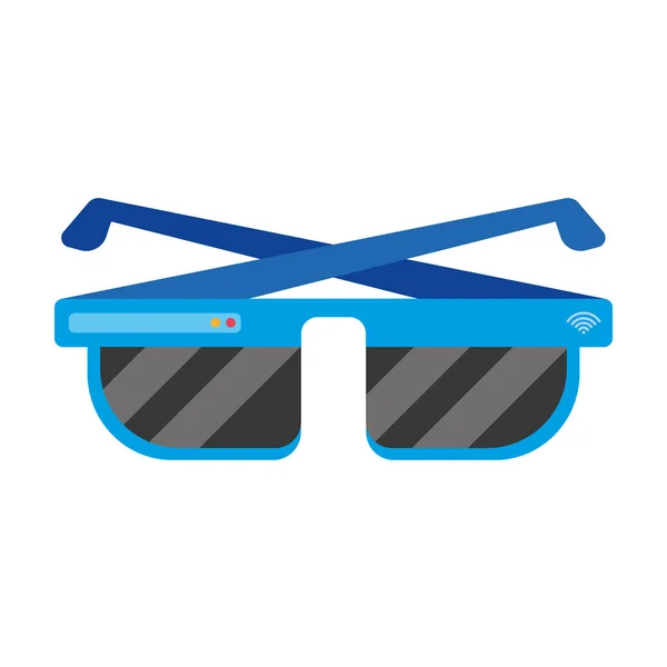Blå Briller Hvitt – stockvektor