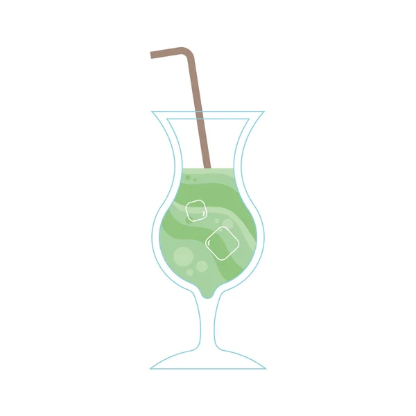 Cocktail Rafraîchissant Aux Fruits Glaçons Sur Blanc — Image vectorielle