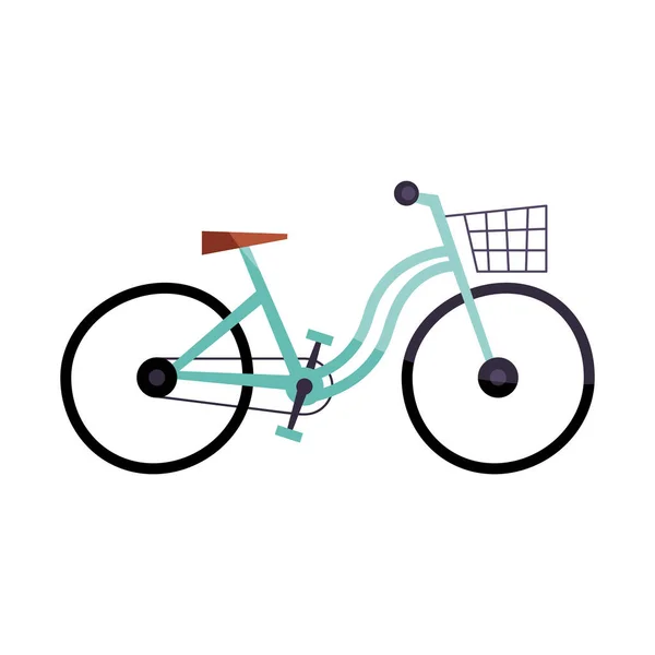 Silhouette Blue Bicycle White — Stock Vector