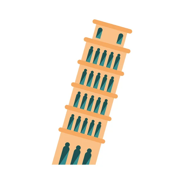 Beyaz Üzerine Pisa Kule Tasarımı — Stok Vektör