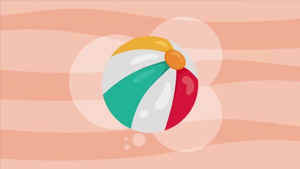 Ballon Strand Plastik Spielzeug Animation Video Animiert — Stockvideo