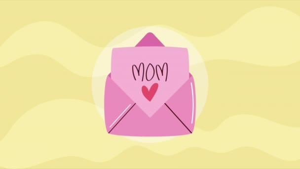 Amor Corazón Animación Letra Mamá Video Animado — Vídeo de stock