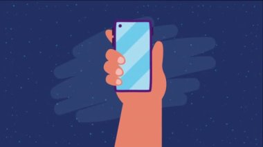 el kaldırma akıllı telefon aygıtı animasyonu, 4k video animasyonu