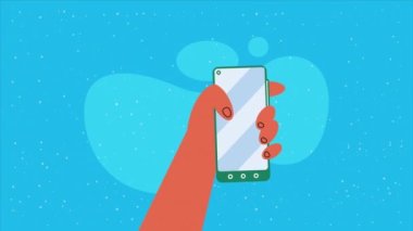 el kaldırma akıllı telefon aygıtı animasyonu, 4k video animasyonu