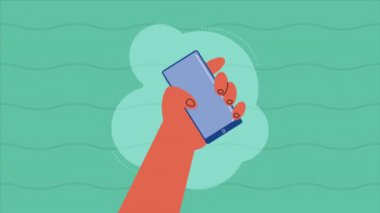 el kaldırma akıllı telefon aygıtı animasyonu, 4k video animasyonu