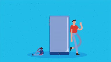 İnsan animasyonlu akıllı telefon aygıtı, 4k video animasyonu