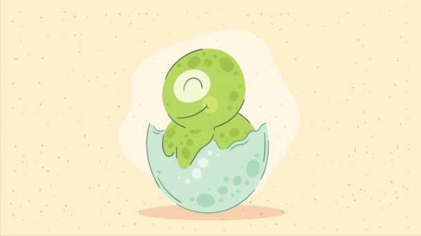 Cute Baby Turtle Character Animation Video Animated — Stock Video
