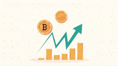 İstatistiksel çubuklu bitcoin animasyonu, 4k video animasyonu