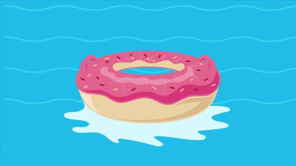 Літні Канікули Плаваюча Аксесуарна Анімація Відео Анімовані — стокове відео