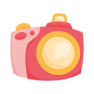 Kırmızı kamera tasarımı beyaz üzerine